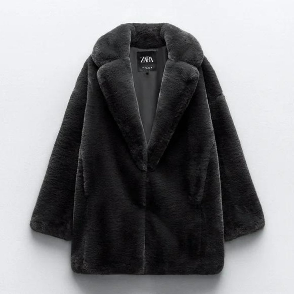 ZARA FAUX FUR COAT